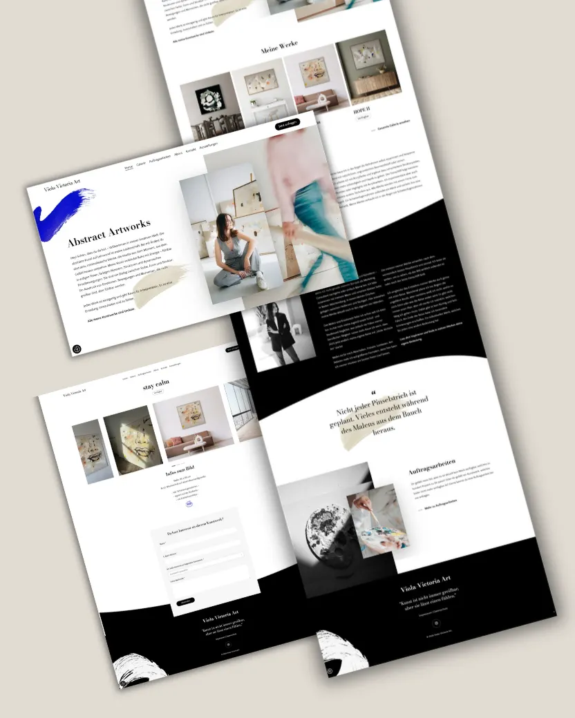 Website-Mockup und Fotos für Viola Victoria Art